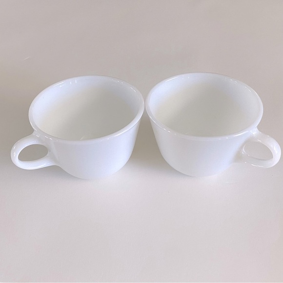 CORNING White Teacups Set of Two - Picture 1 of 8